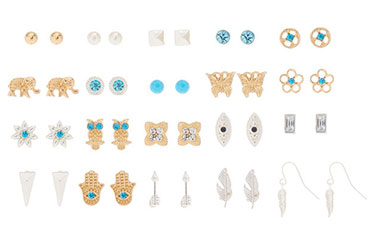 set of stud earrings