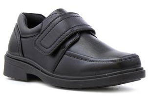 Beckett Boys Black Touch Fasten Formal Shoe 