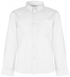 Boys White Long Sleeve School Shirt